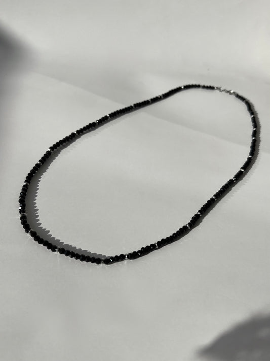 Black Crystal Necklace 4mm